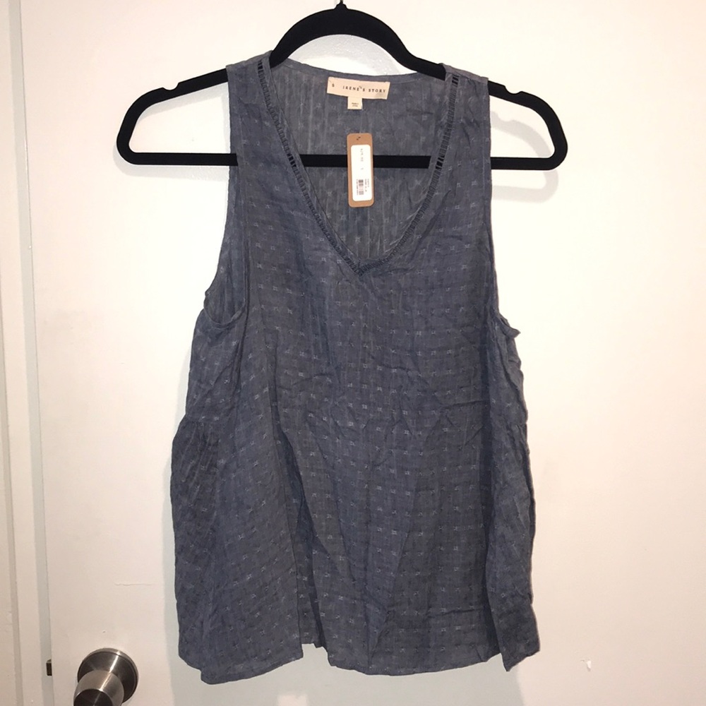 SALE - Flowy Chambray Top. Never worn with tags!
